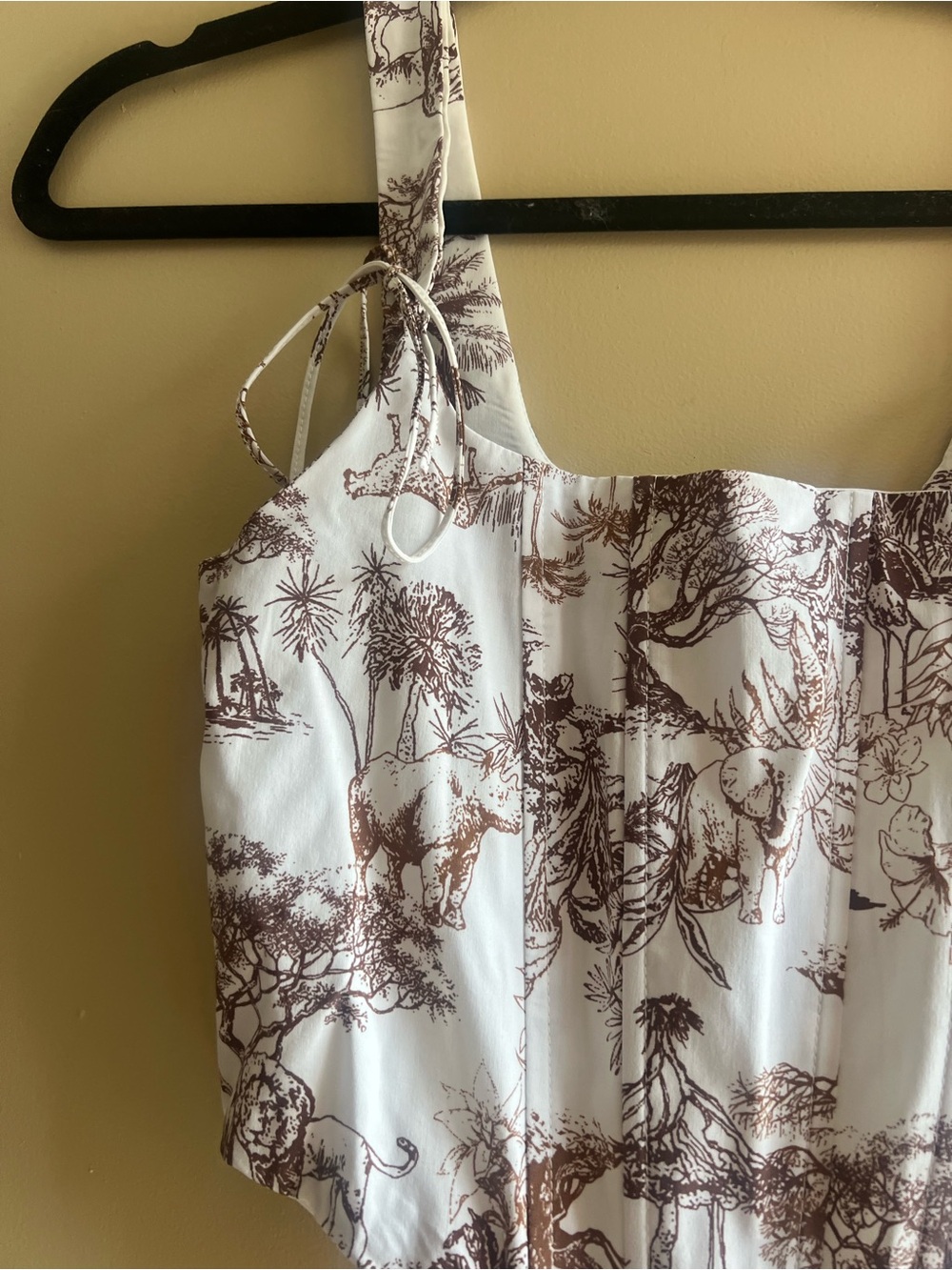 iris Brown Floral Tie-Shoulder Bodice corset Top - Picture 3 of 7